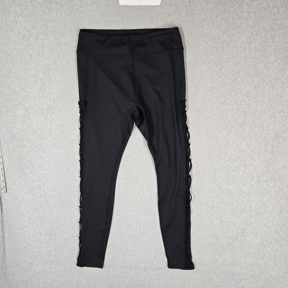 Justfab Active Women Activewear Pants L Black Yoga Legging NWT